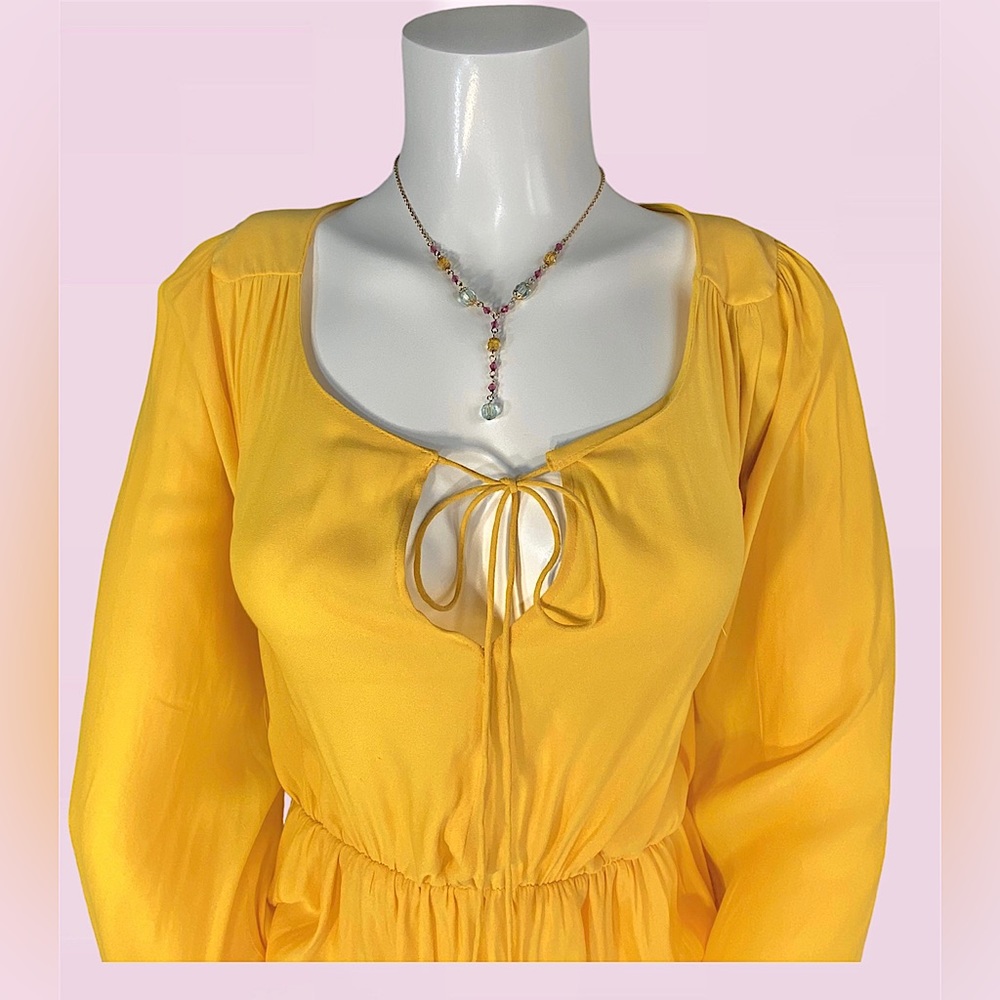 Bahamas Bishop Blouse Mustard Yellow XS